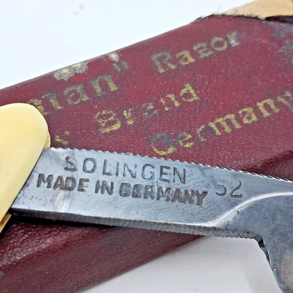 RARE Vtg STEERSMAN Straight Razor Solingen Germany Original Box Carbon Steel - Picture 5 of 9